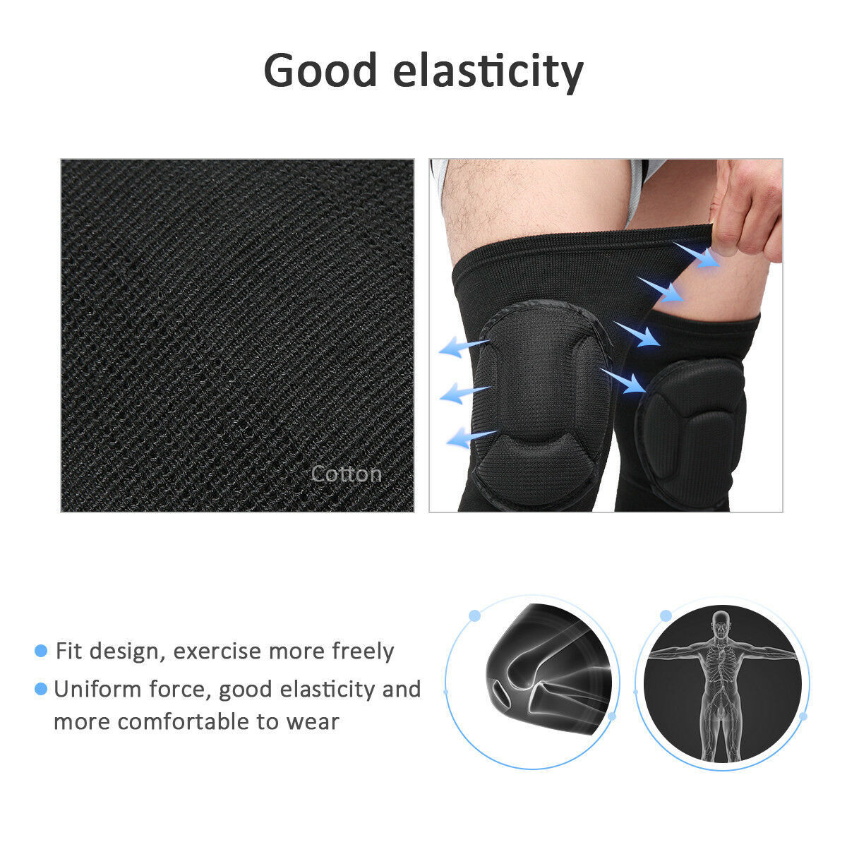 2 x Professional Knee Pads Leg Protector Men Elastic Knee Pads