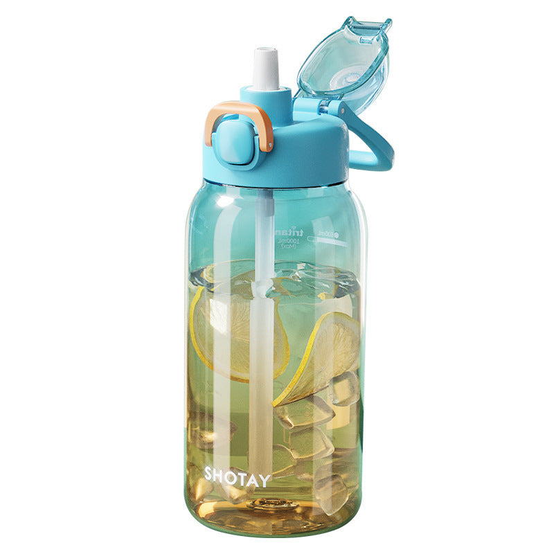 1000ML Cute Water Straw Leakproof Water Bottles