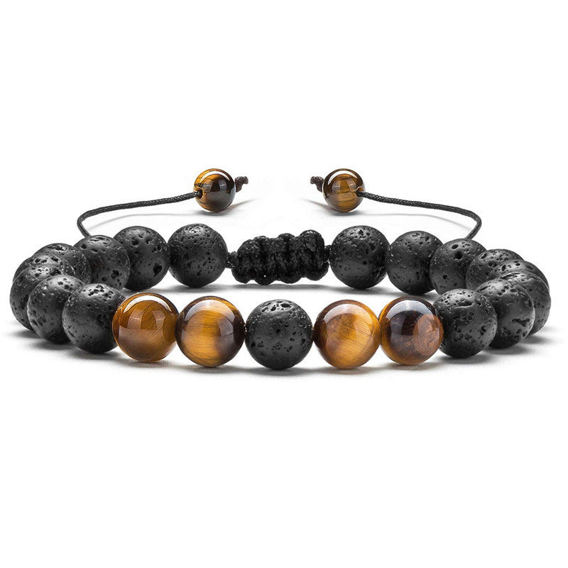 Triple Protection 8mm Beads Tiger Eye Bracelet