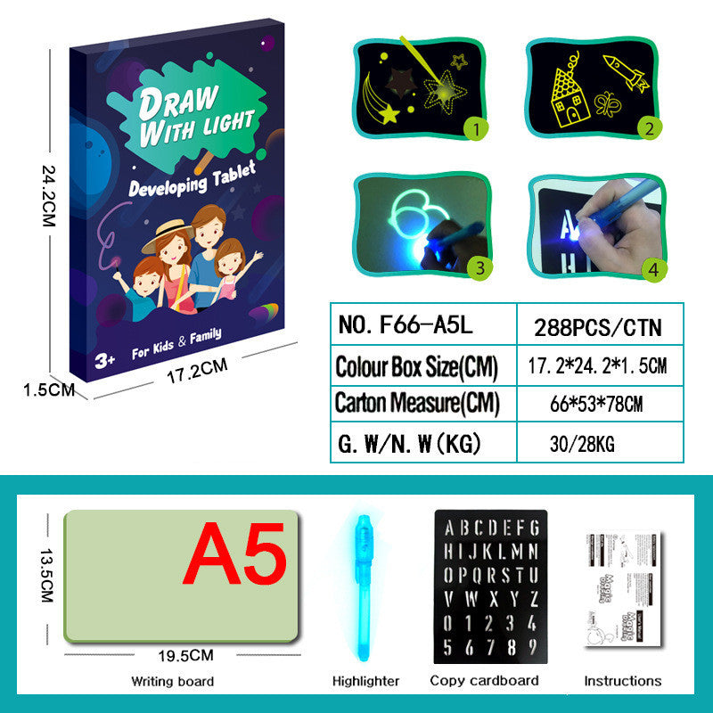 LCD Writing Drawing Pad Educational Drawing Toy with Light Effects Sketchpad