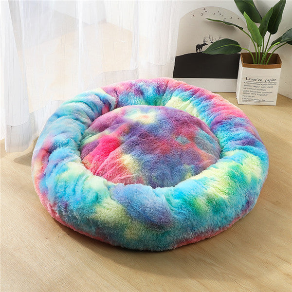 Dog/Cat Bed Donut Big Large Round Basket Plush Beds for Dogs/Cats