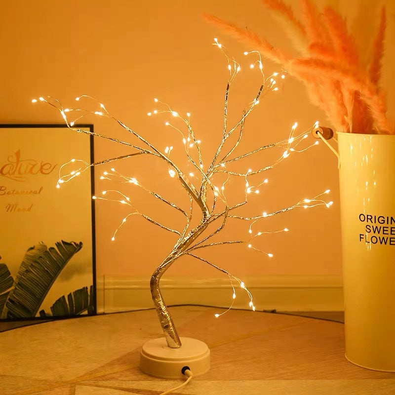 Mini Christmas Tree Copper Wire Garland Lamp Led Night light