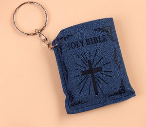 Mini HOLY Bible Keychain Religious Christian Jesus Cross Key Chain