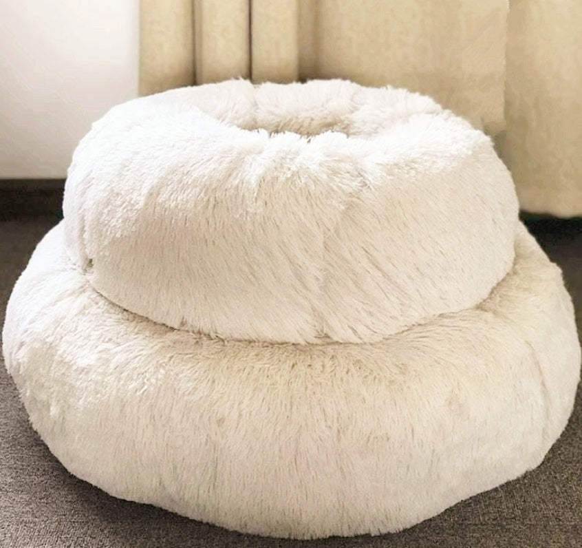 Dog/Cat Bed Donut Big Large Round Basket Plush Beds for Dogs/Cats