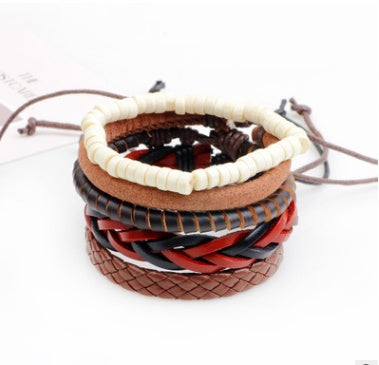 Multilayer Leather Bead Vintage Punk Wrap Bracelet