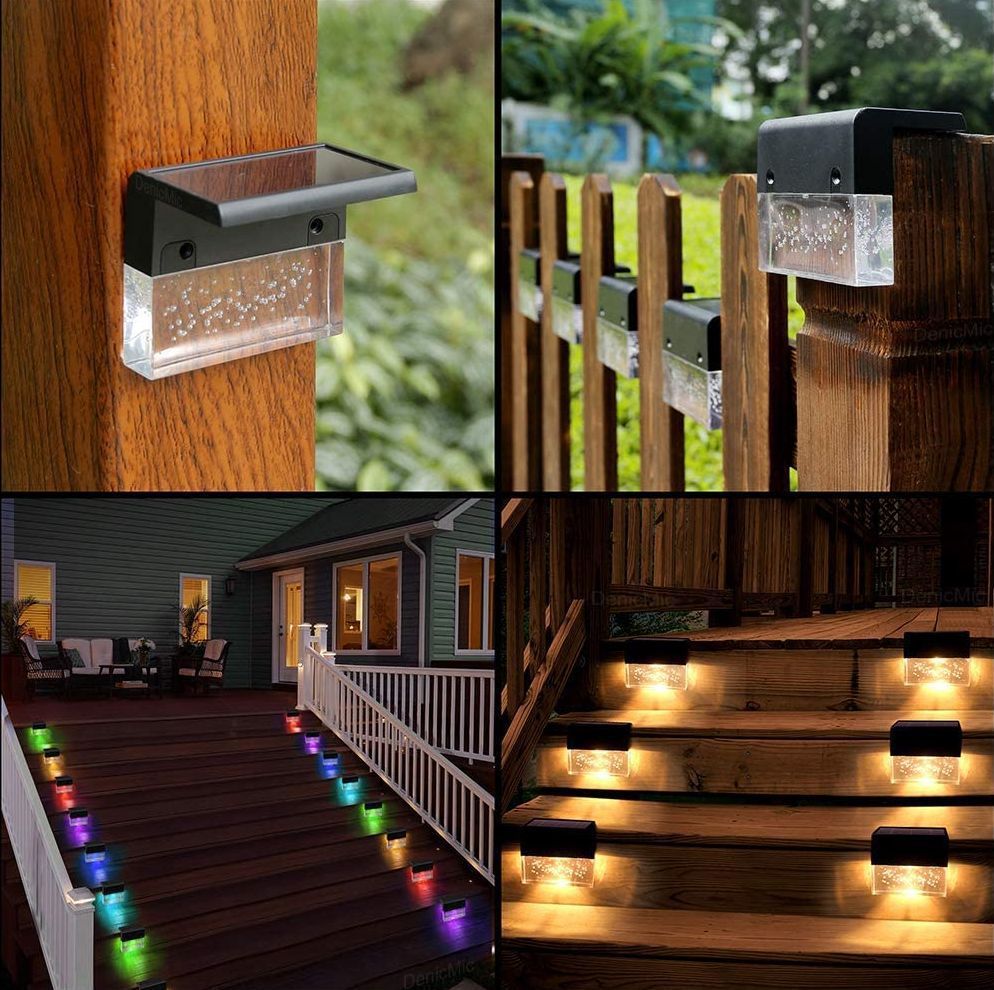 Solar RGB Waterproof LED Lights Outdoor Garden Light Deck Lamp