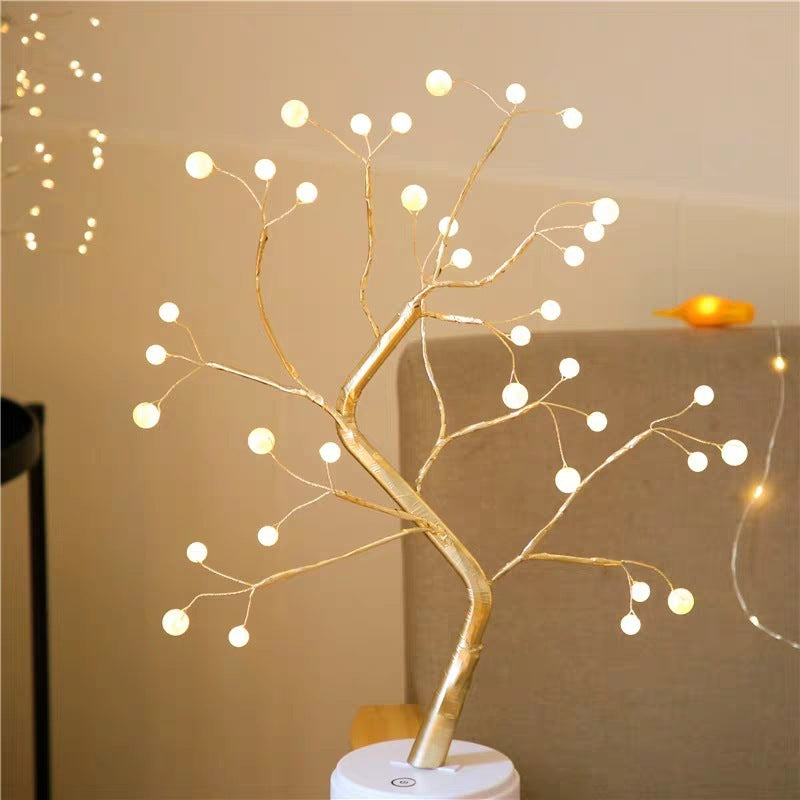 Mini Christmas Tree Copper Wire Garland Lamp Led Night light