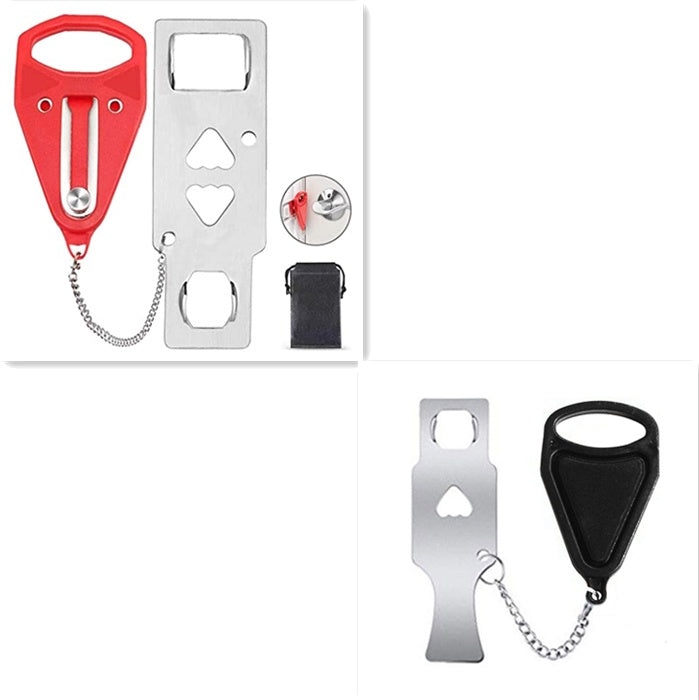 Portable safety door lock temporary door stop