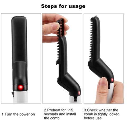 Men's Multi Functional Combing Fixed Fluffy Roll Straight Personal Care Electric Brush