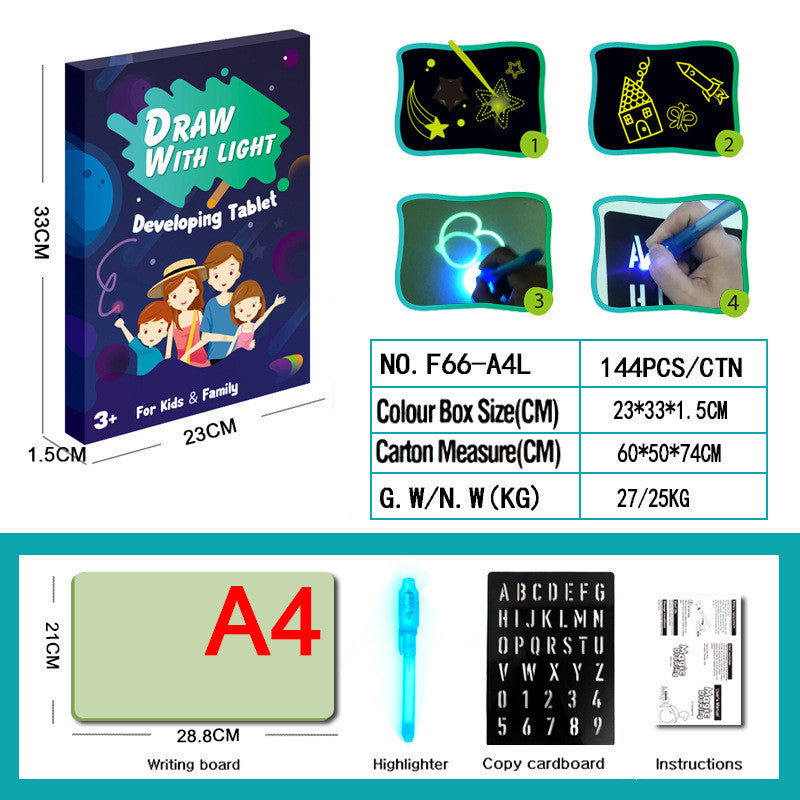 LCD Writing Drawing Pad Educational Drawing Toy with Light Effects Sketchpad