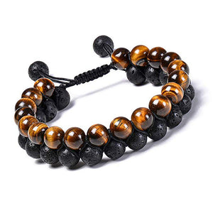 Triple Protection 8mm Beads Tiger Eye Bracelet