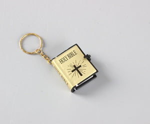 Mini HOLY Bible Keychain Religious Christian Jesus Cross Key Chain