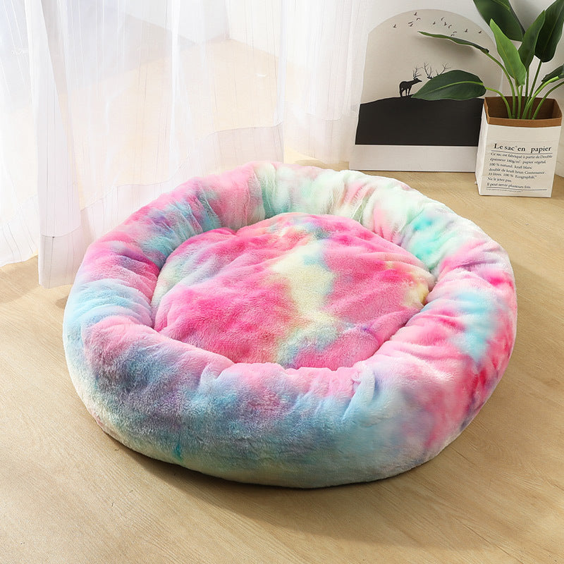 Dog/Cat Bed Donut Big Large Round Basket Plush Beds for Dogs/Cats