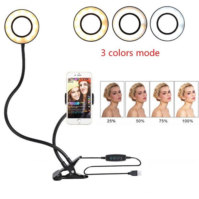 Universal Selfie Ring Light with Flexible Mobile Phone Holder