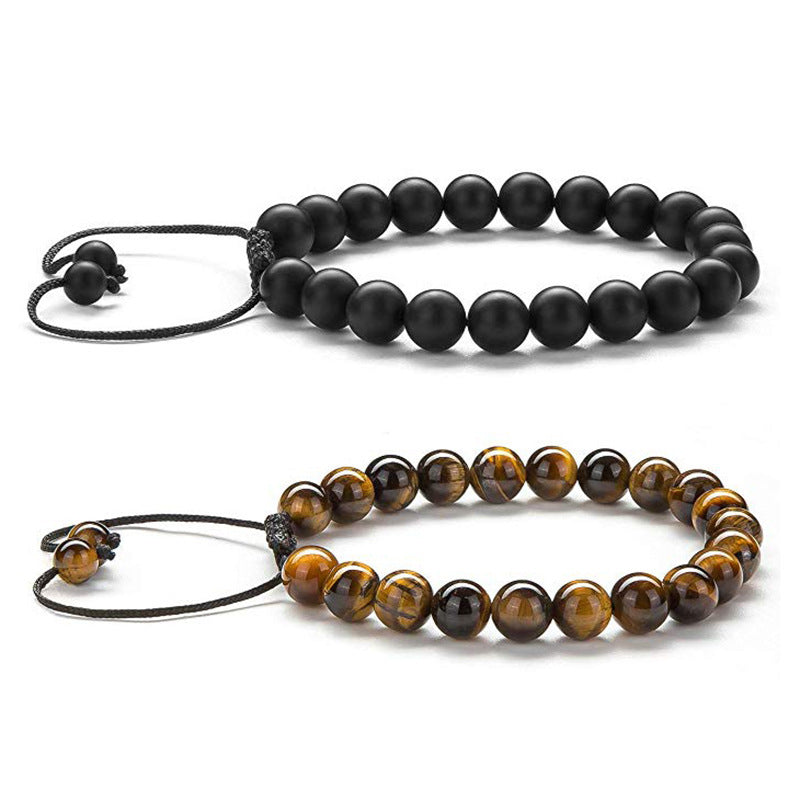 Triple Protection 8mm Beads Tiger Eye Bracelet