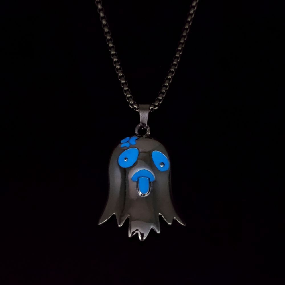 Halloween Topless Glossy Glowing Ghost Pendant Necklace