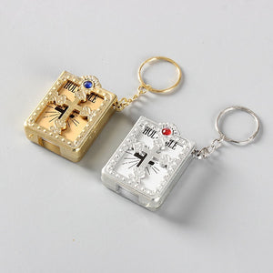 Mini HOLY Bible Keychain Religious Christian Jesus Cross Key Chain