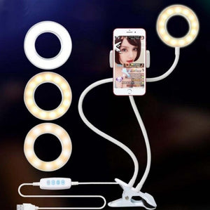 Universal Selfie Ring Light with Flexible Mobile Phone Holder