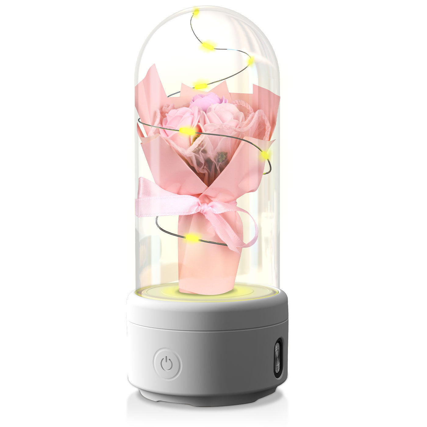 Creative 2 In 1 Bouquet LED Light And Bluetooth Speaker Rose Luminous Night Light