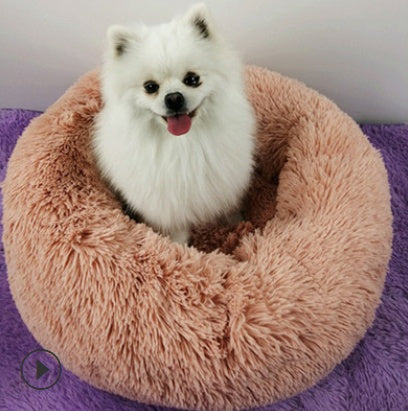 Dog/Cat Bed Donut Big Large Round Basket Plush Beds for Dogs/Cats