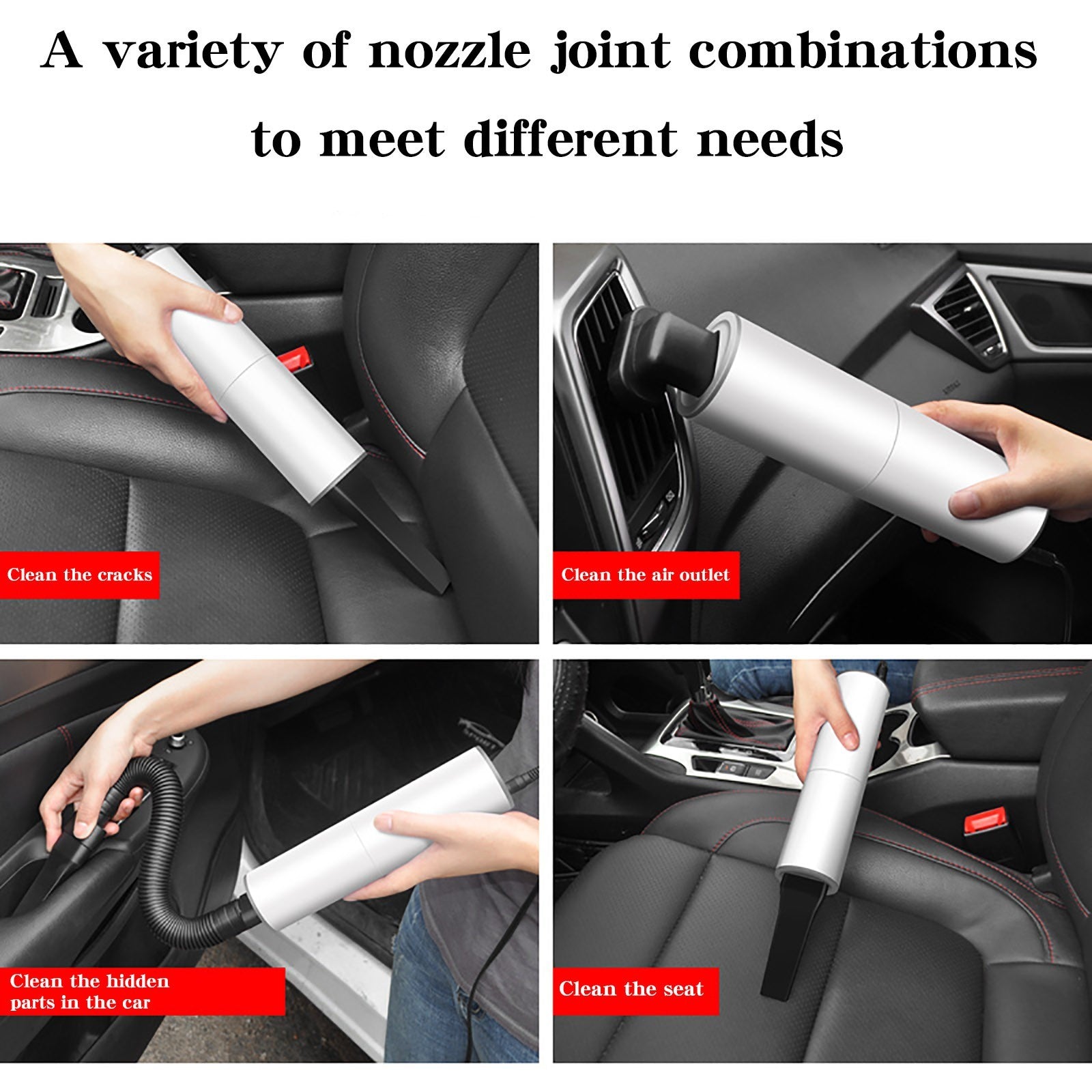 Portable Handheld Vacuum Cleaner 120W High Power Wet and Dry Suction