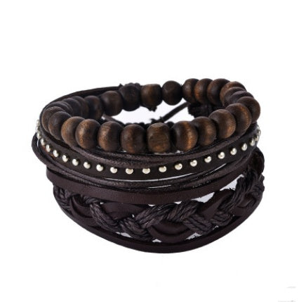 Multilayer Leather Bead Vintage Punk Wrap Bracelet