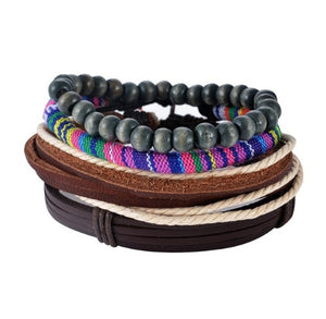 Multilayer Leather Bead Vintage Punk Wrap Bracelet