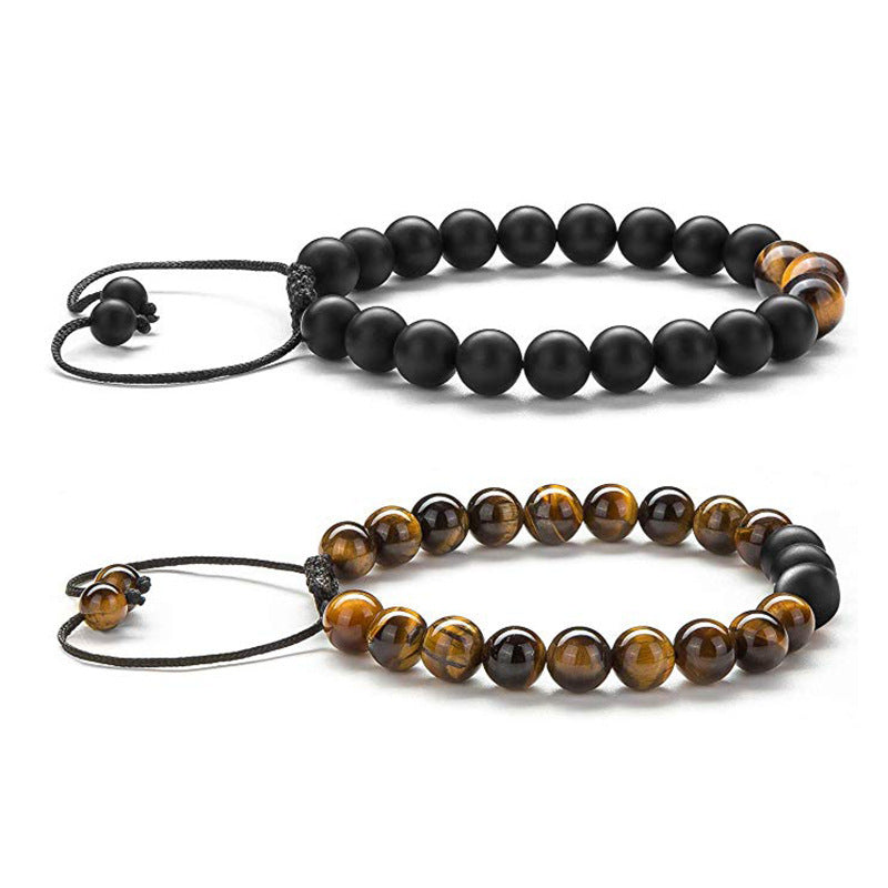 Triple Protection 8mm Beads Tiger Eye Bracelet