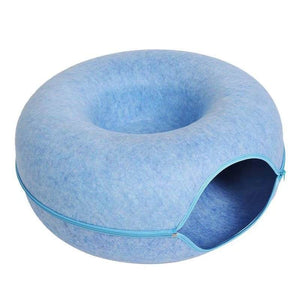 Donut Cat Bed Pet Cat Tunnel Interactive Game Toy Cat Bed Dual-use