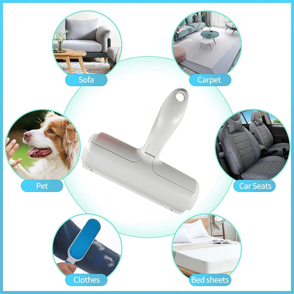 Pet Hair Roller Remover Lint Brush 2-Way Dog Cat Comb Tool