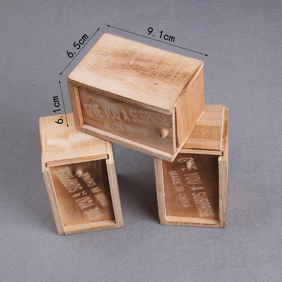 Trick Spider Funny Scare Wooden Box Quality Prank Wooden Scare Box