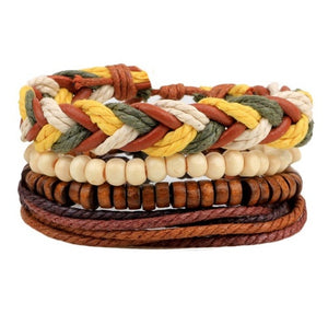 Multilayer Leather Bead Vintage Punk Wrap Bracelet