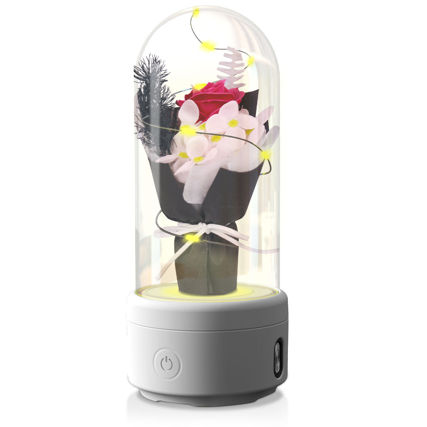 Creative 2 In 1 Bouquet LED Light And Bluetooth Speaker Rose Luminous Night Light