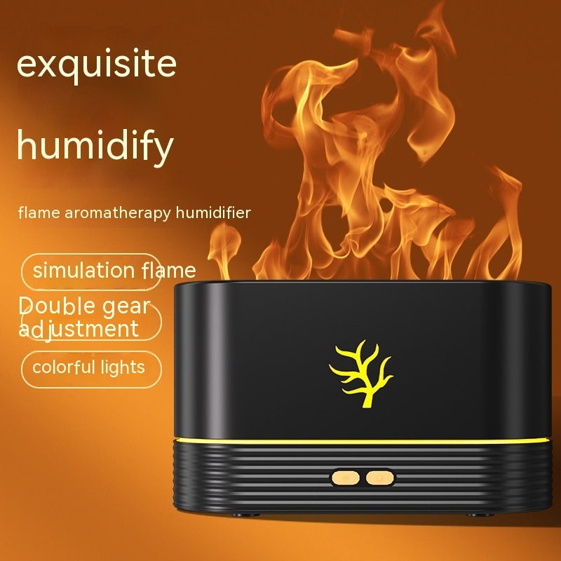 Flame Humidifier USB Smart Timing LED Electric Aroma Diffuser Night Lamp