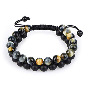 Triple Protection 8mm Beads Tiger Eye Bracelet