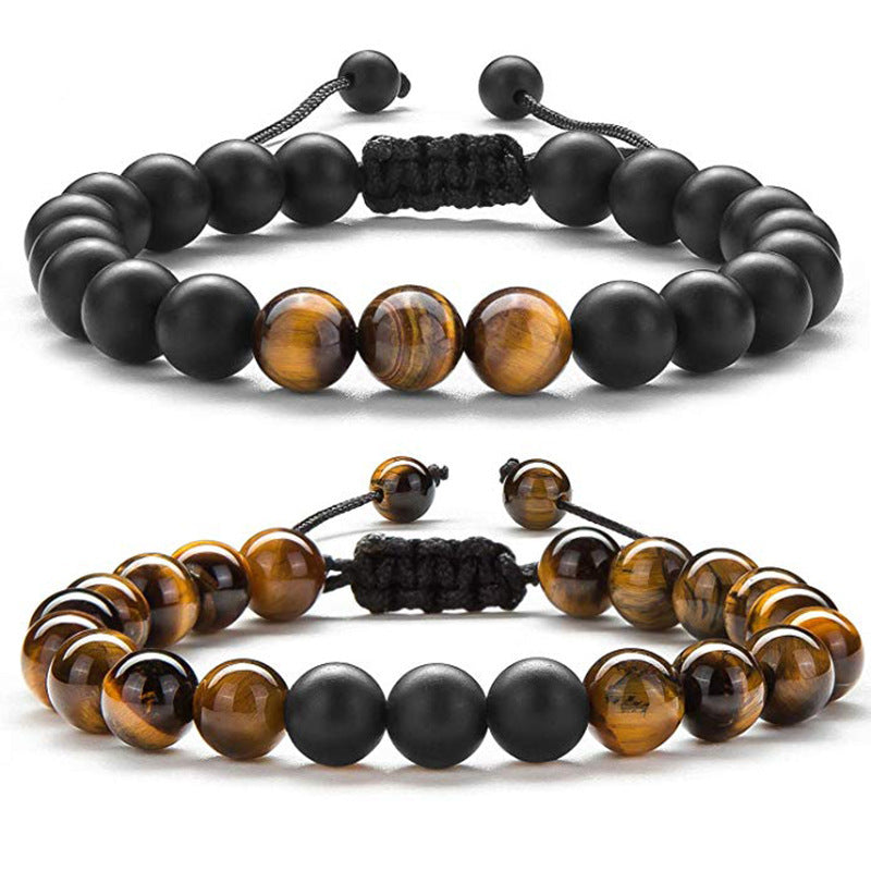 Triple Protection 8mm Beads Tiger Eye Bracelet