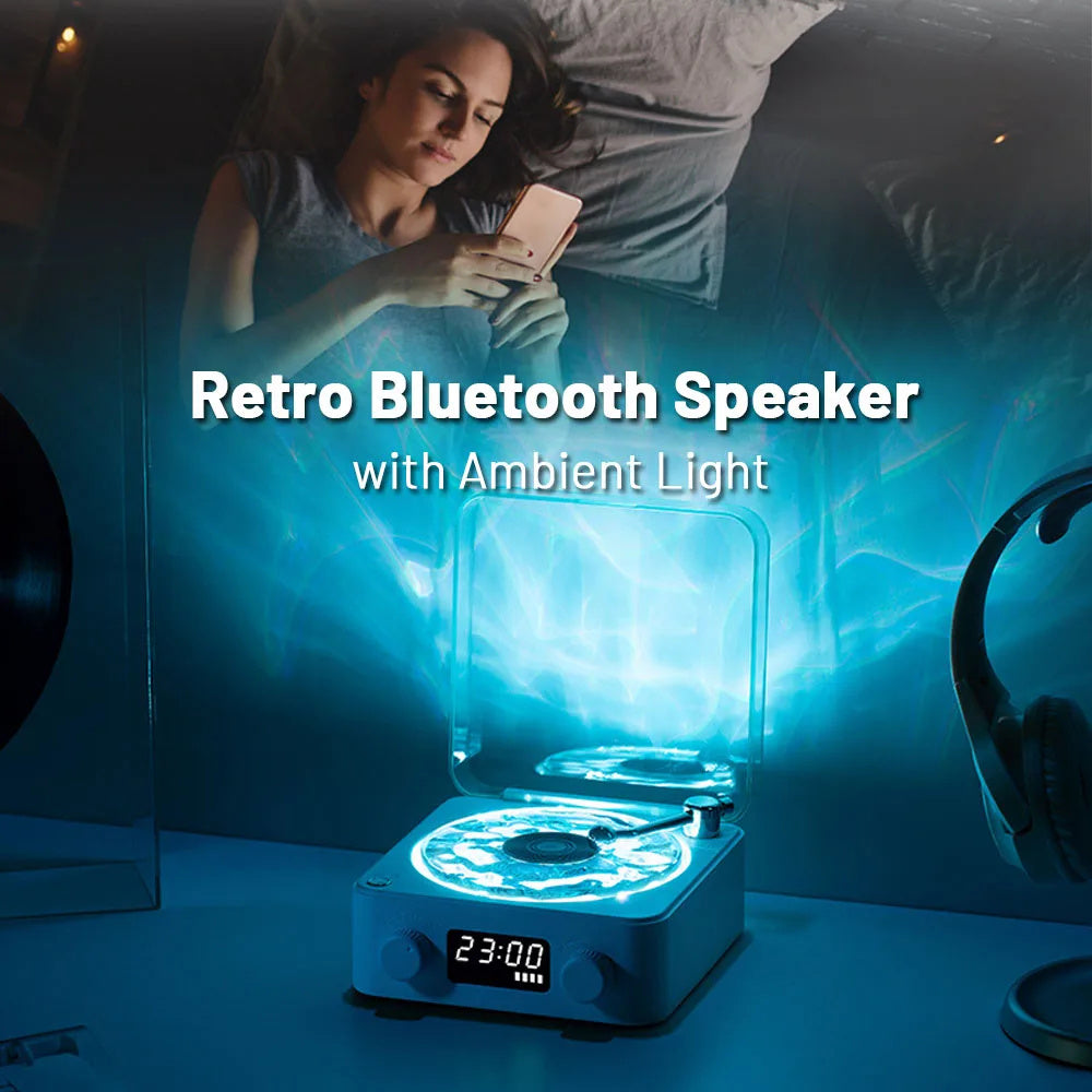 Retro Turntable Speaker Wireless Bluetooth 5.0 Vinyl Record Player