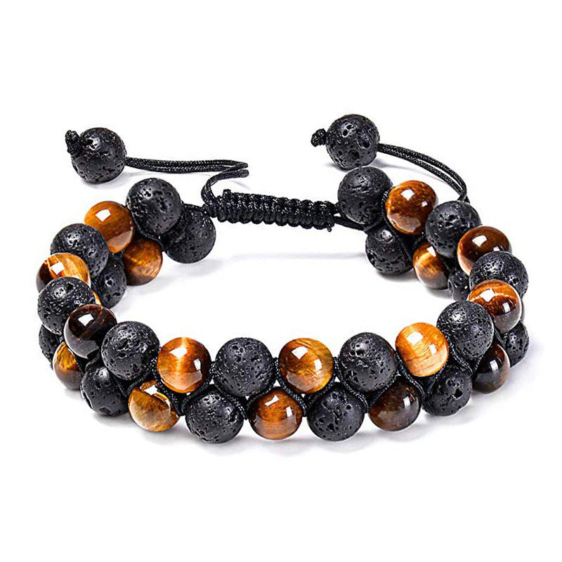 Triple Protection 8mm Beads Tiger Eye Bracelet