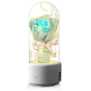 Creative 2 In 1 Bouquet LED Light And Bluetooth Speaker Rose Luminous Night Light