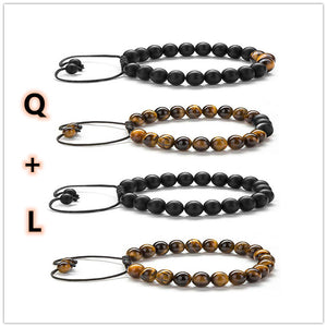 Triple Protection 8mm Beads Tiger Eye Bracelet