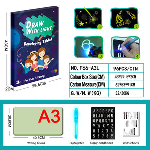 LCD Writing Drawing Pad Educational Drawing Toy with Light Effects Sketchpad