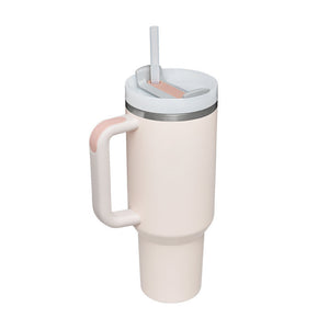 40 Oz Tumbler With Handle Straw Insulated, Stainless Steel  Vacuum Coffee Cup