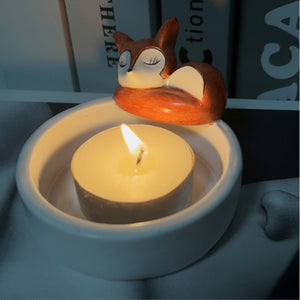 Kitten Candle Holder Warming Its Paws Cute Scented Light Holder