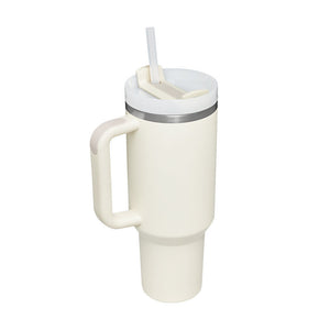 40 Oz Tumbler With Handle Straw Insulated, Stainless Steel  Vacuum Coffee Cup