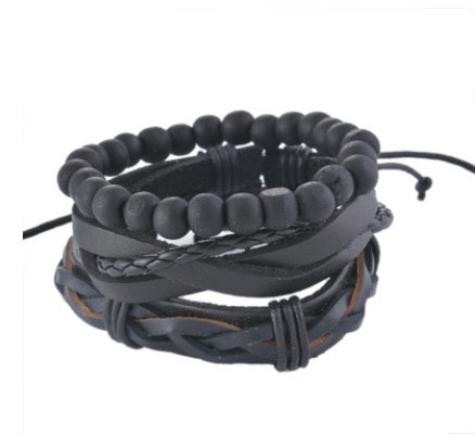 Multilayer Leather Bead Vintage Punk Wrap Bracelet