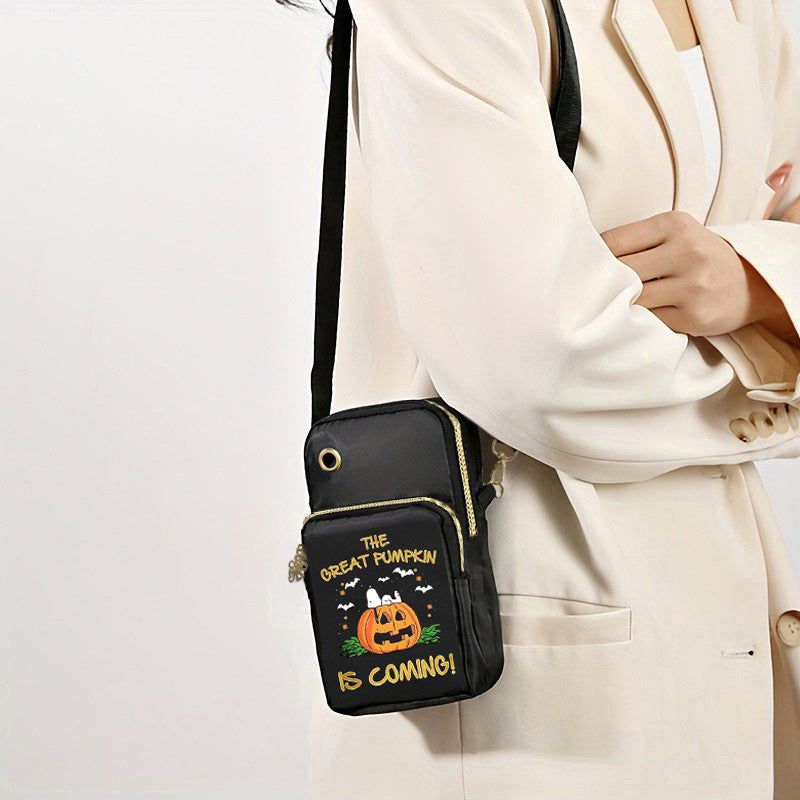 Halloween Pumpkin Pattern Handbag Crossbody Shoulder Wallet