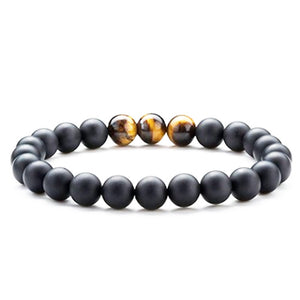 Triple Protection 8mm Beads Tiger Eye Bracelet