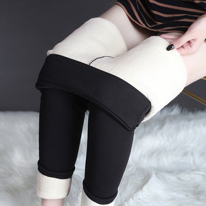 CHRLEISURE Winter Warm Women Thick Thicken Fleece Leggings