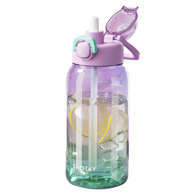 1000ML Cute Water Straw Leakproof Water Bottles