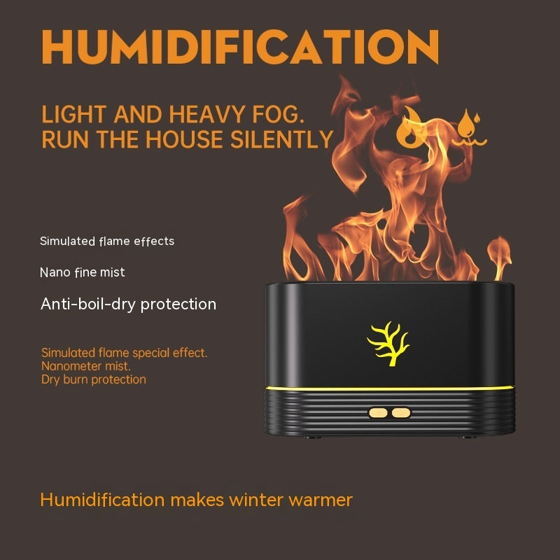 Flame Humidifier USB Smart Timing LED Electric Aroma Diffuser Night Lamp